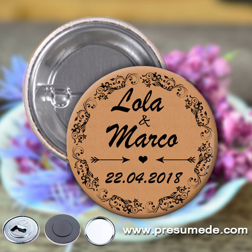 Chapas para boda papel kraft