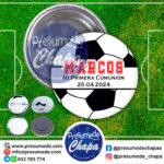 Chapas para comunión pelota fútbol