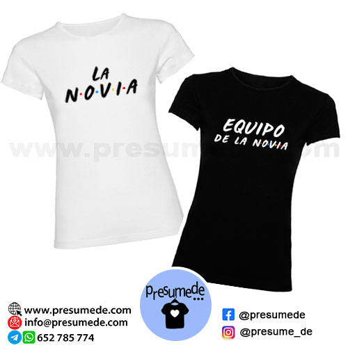 Camisetas para despedida friends equipo de la Novia